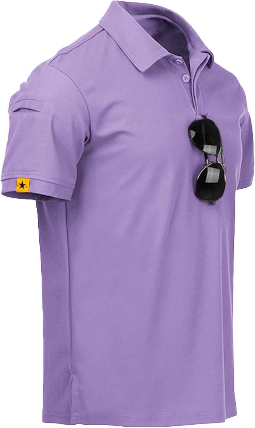 ZITY Mens Polo Shirt Short Sleeve Sports Tactical T-Shirt Athletic Golf Polos Daily Casual Stylish Collared Shirts for Men