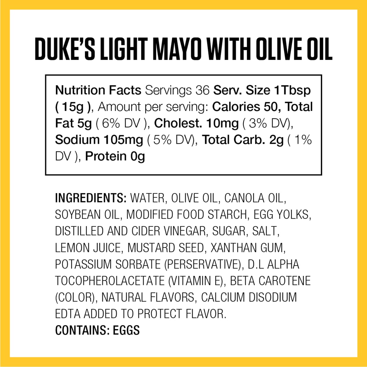 Duke’s Light Mayonnaise with Olive Oil Blend - Smooth & Creamy, 18 Ounce (Pack of 1)