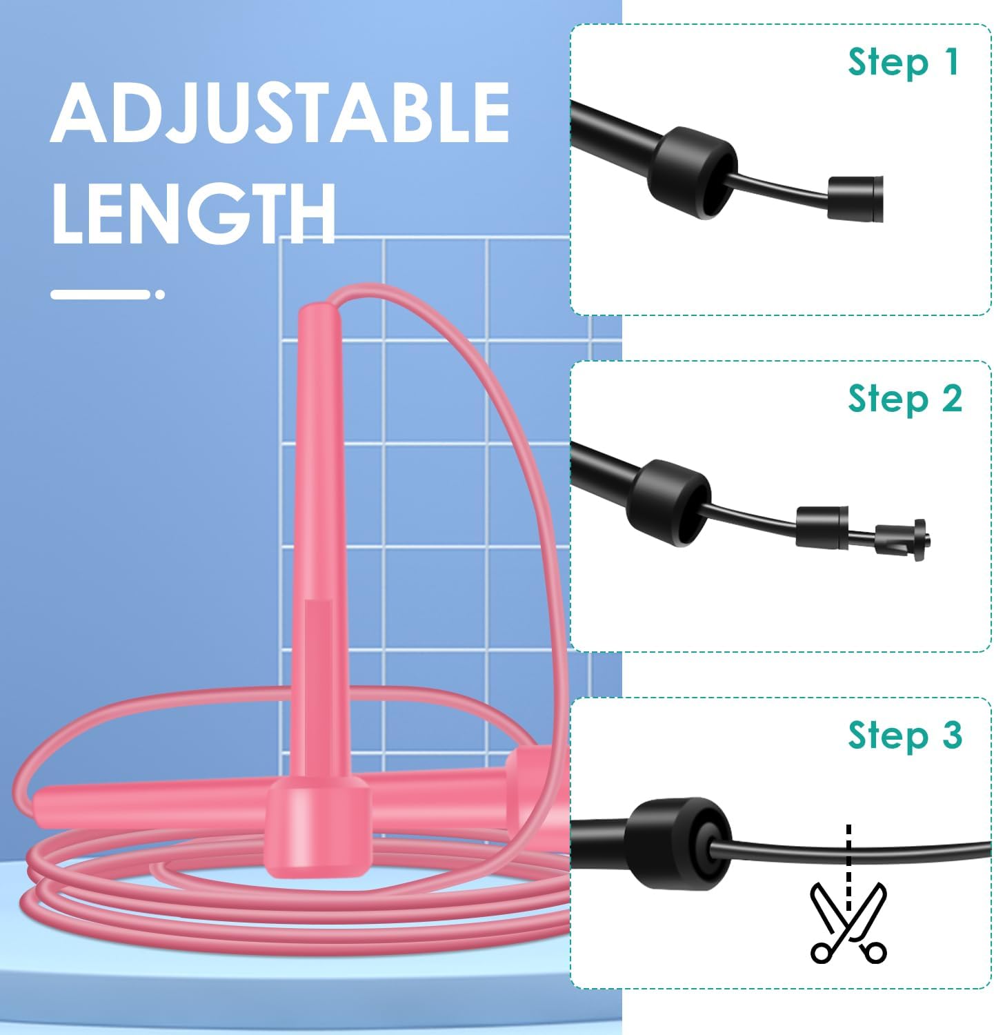 24/36 Pack Pvc Jump Rope, Adjustable Speed Jump Rope with Plastic Handles for Men Women, Skipping Rope for Exercise and Gym Fitness
