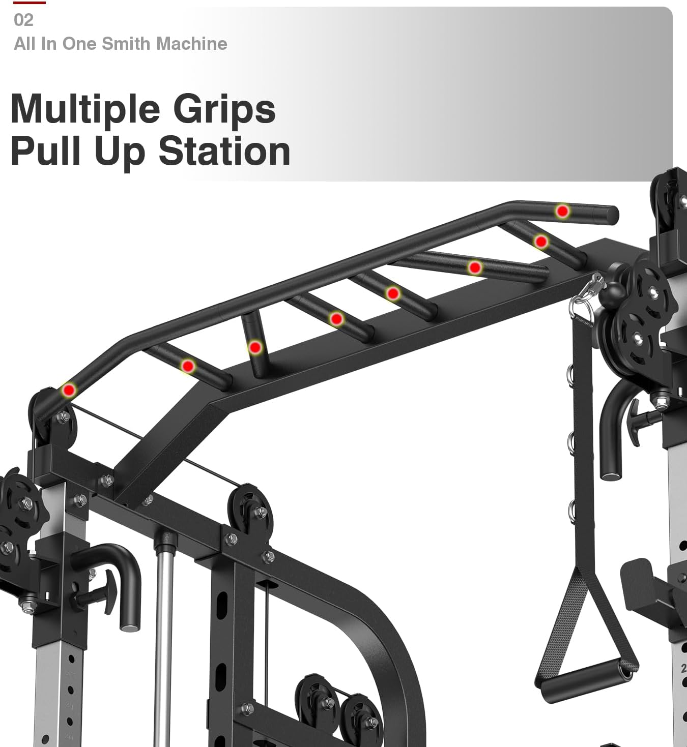 DONOW Smith Machine with Weight Stacks Power Cage Squat Rack Dual Cable Crossover Machine Home Gym Systems Station LAT Pull Down