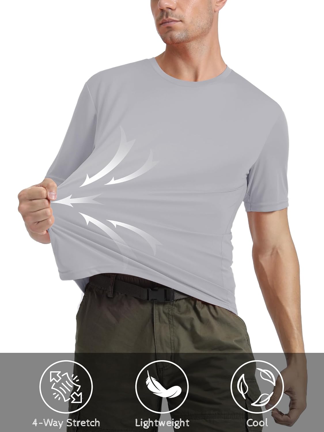 MAGCOMSEN Men's Short Sleeve UPF 50+ T-Shirt Quick Dry Rash Guard Athletic Running Swim Top Tee Performance Water Shirts