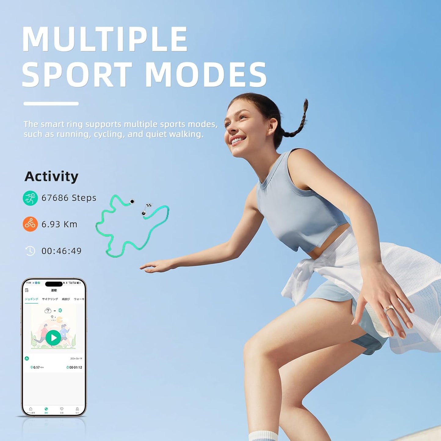 Smart Ring Health Tracker, for men and women, equipped with heart rate monitor, sleep tracker, 8 exercise modes, step counter, 5-7 days battery life, no subscription fee, IP68 waterproof R18 (7)