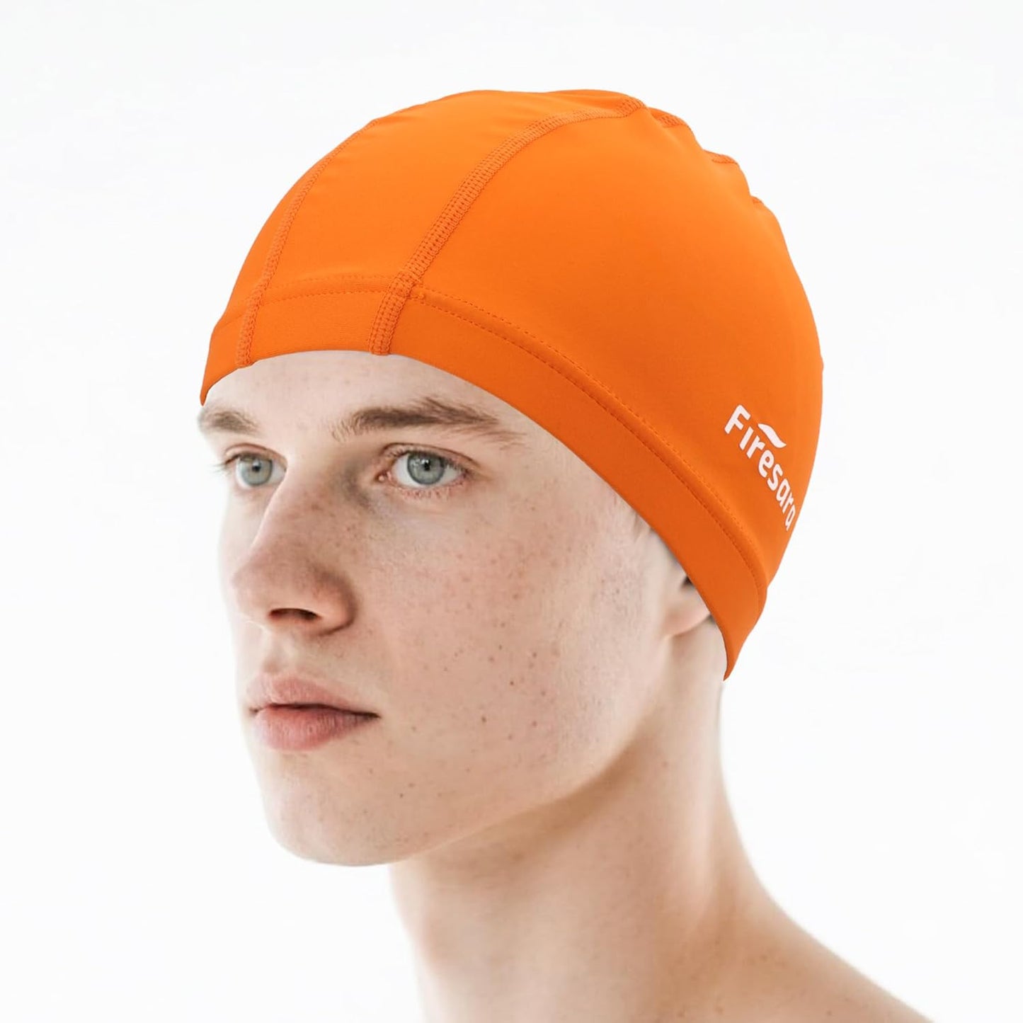 Firesara Fabric Swim Cap, High Elasticity Swimming Cap Keeps Hair Clean Breathable Fit Both Long Hair Short Hair, Swim Caps Woman Girls Men Kids One Size Hat
