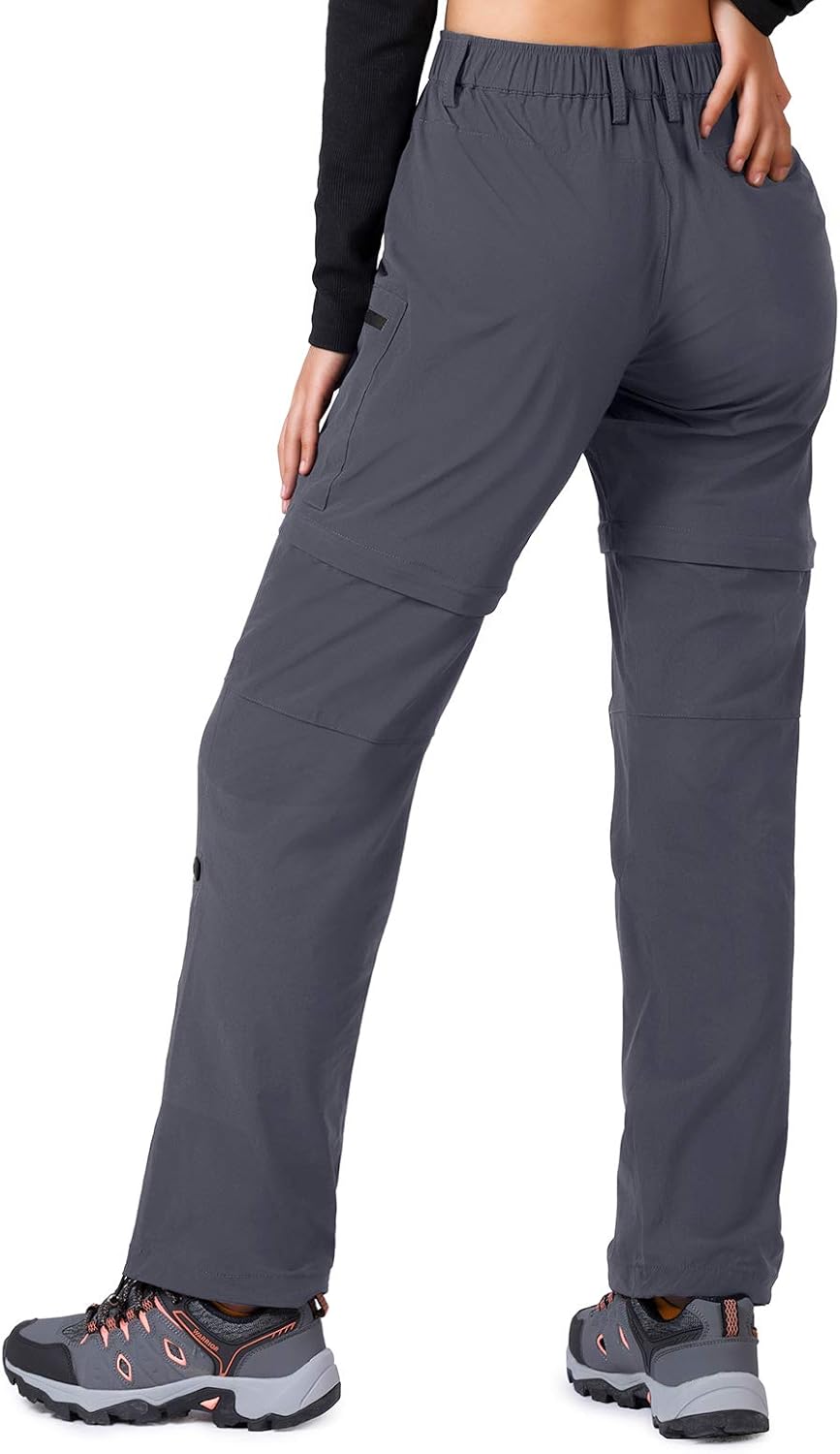 Cycorld Women's-Hiking-Pants-Convertible Quick-Dry-Stretch-Lightweight Zip-Off Outdoor Pants with 5 Deep Pockets