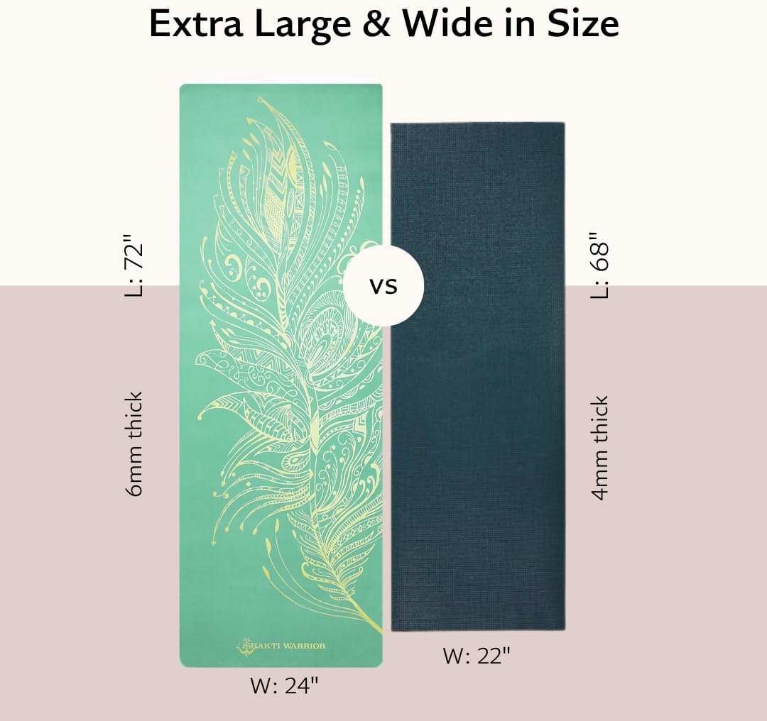 TPE Yoga Mat - Artist Designed, Premium eco friendly mats, Non Slip, Non toxic, Great For Regular & Hot Yoga, Pilates and Workouts (72 inch x 24 inch x 6mm thick)