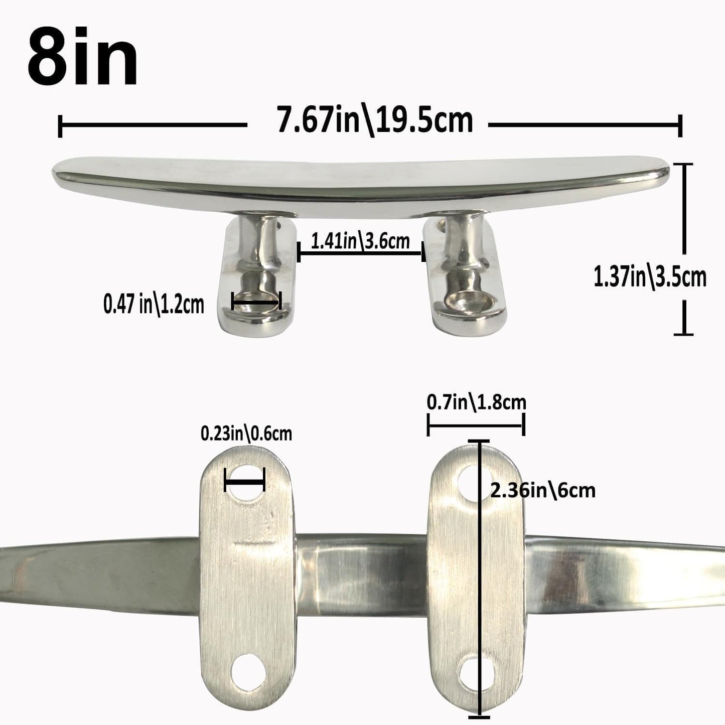 Boat Cleat Open Base Boat Cleat, Dock Cleat All 316 Stainless Steel Boat Mooring Accessories, Free Installation Accessories Screws(4/5 /6/8 inch)