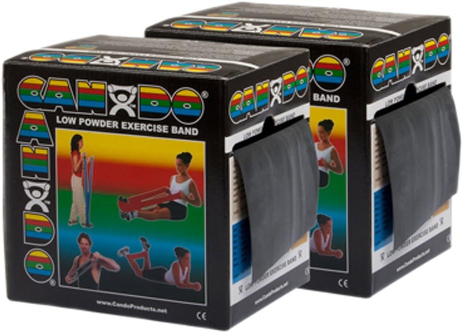 CanDo Exercise Band, Black, 100 Yard (pack of 2)