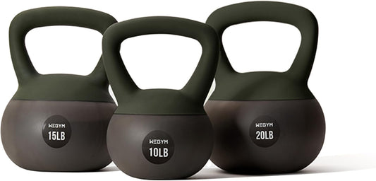 Soft Kettlebells with Cushioned Impact-Resistant Base and Anti-Slip, Wide-Grip Handle for Home Workouts, Weightlifting, and Full Body Strength Training