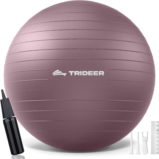 Trideer Yoga Ball – Anti-Burst Exercise Ball for Pregnancy, Office, Birthing, Stretching & Core Workout – Home Gym & Therapy