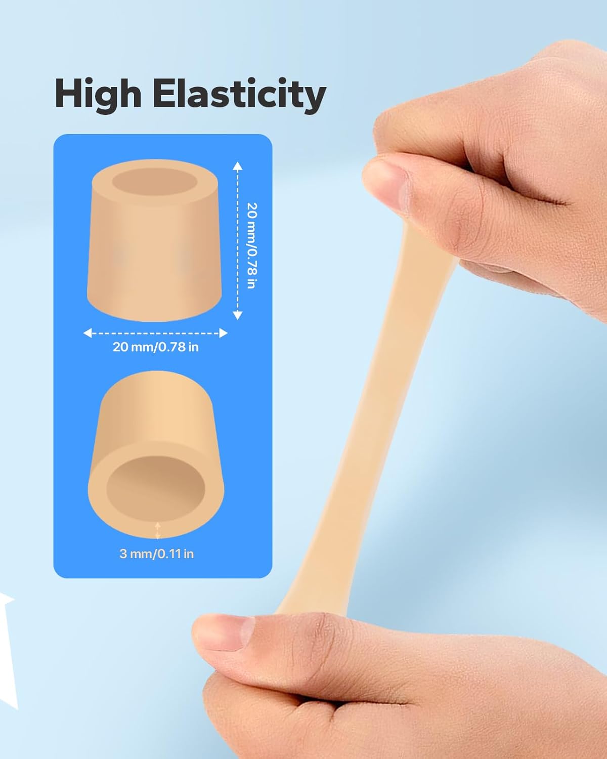 Silicone Toe Sleeves (24 Count), Pain Relief Pinky Toe Protector, Corn Protectors for Toes, Corn Pads for Pinky Toe, Gel Toe Protector for Bunion Blisters, Corns, Hammer Toes, Toenails Loss (Nude)