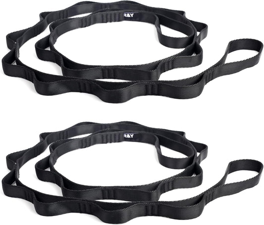 2PCS 5.9ft Long Nylon Daisy Chain Straps for Aerial Yoga Hammock Swing Adjustable Aerial Silk Extender Hanging Rope for Aerial Yoga Belts 180cm