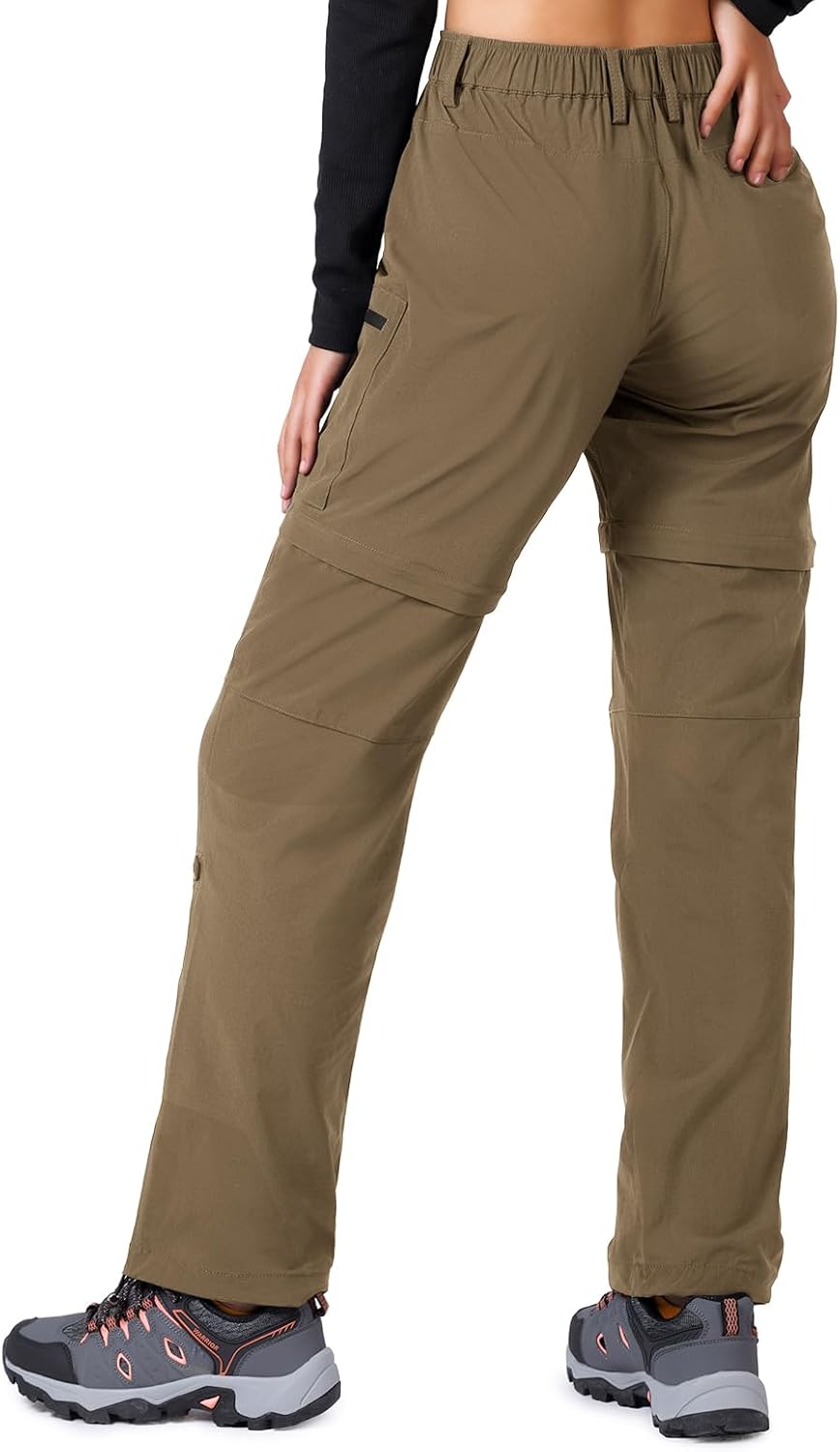 Cycorld Women's-Hiking-Pants-Convertible Quick-Dry-Stretch-Lightweight Zip-Off Outdoor Pants with 5 Deep Pockets