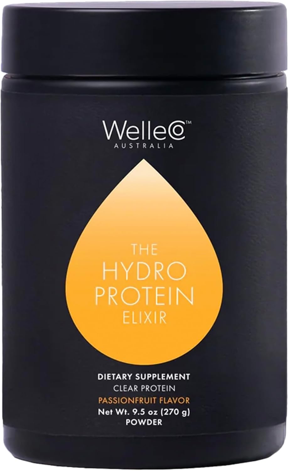 WelleCo HydroProtein Elixir, Potassium Electrolyte Powder with 15g Vegan Protein for Energy, Healthy Hair, Skin & Nails, Easy to Digest Powdered Electrolytes, Passionfruit, 9.5oz Jar