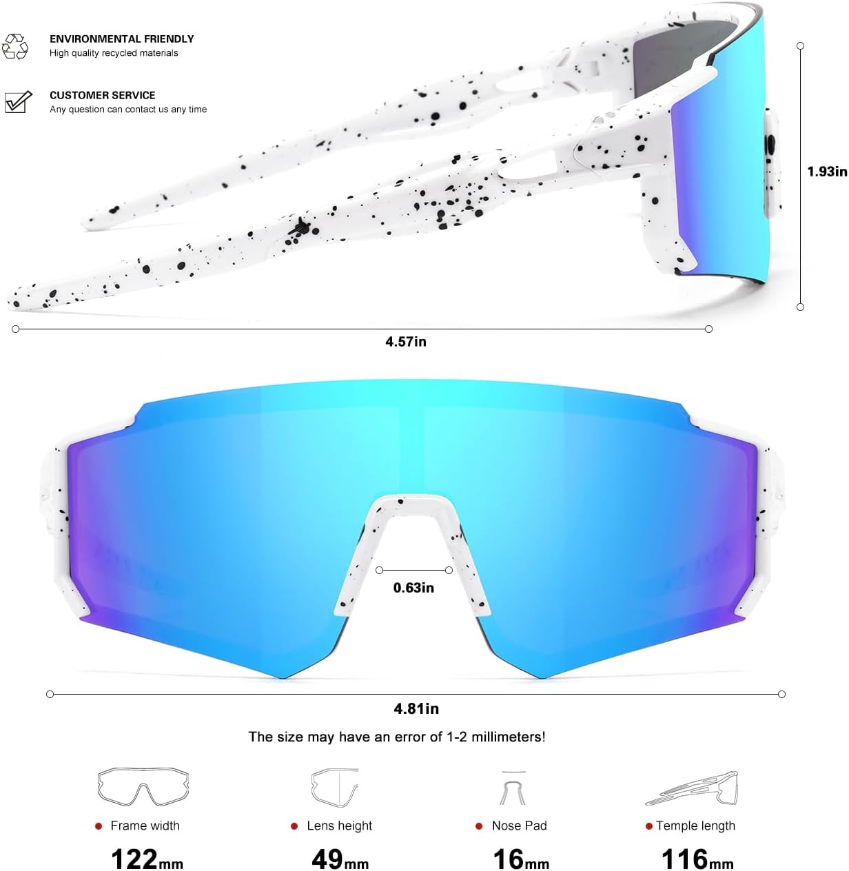 Youth Baseball Sunglasses Kids Sports Sunglasses for Boys Girls Softball Cycling Glasses UV400 Protection