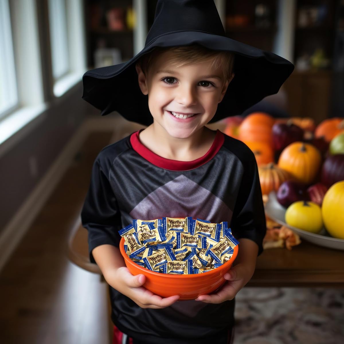 Werther's Original Hard Sugar Free Caramel Candy, Individually Wrapped Healthy Sweet Caramel Bites for Guilt-Free Pleasure, Melts in Your Mouth in a Satisfying Creamy Way, 1lb