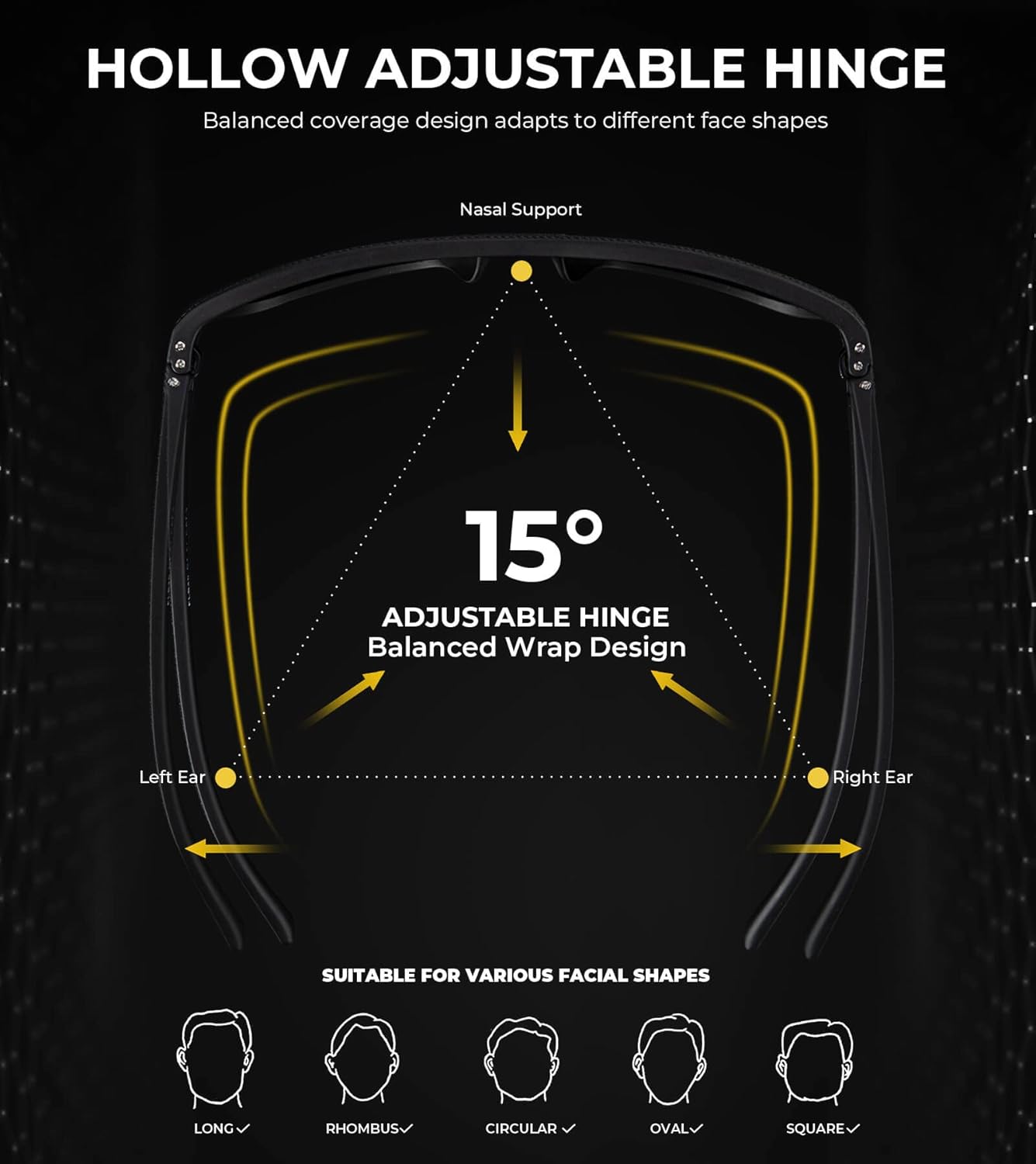 KALIYADI Polarized Sunglasses for Men, Lightweight Sun Glasses with UV Protection for Driving Fishing Golf