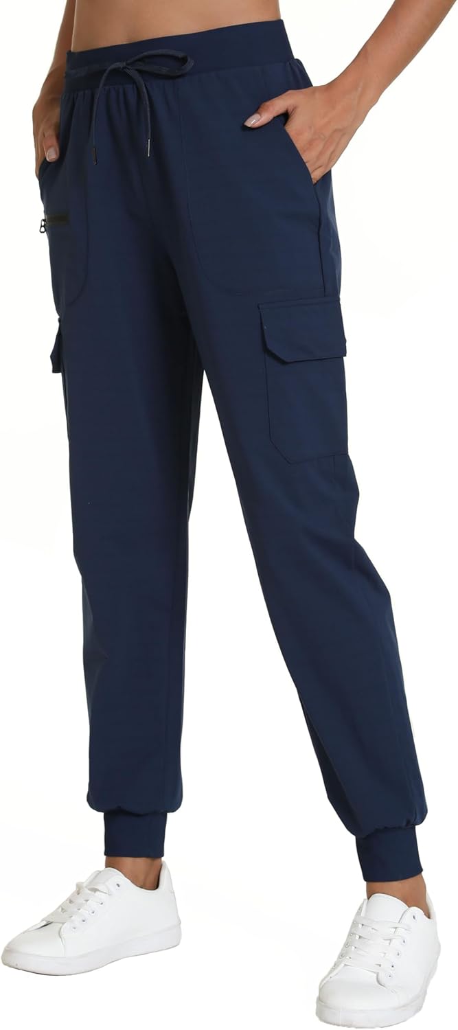 Women's Lightweight Cargo Pants with Pockets Stretchy Quick Dry Hiking Pants for Travel Casual Outdoor