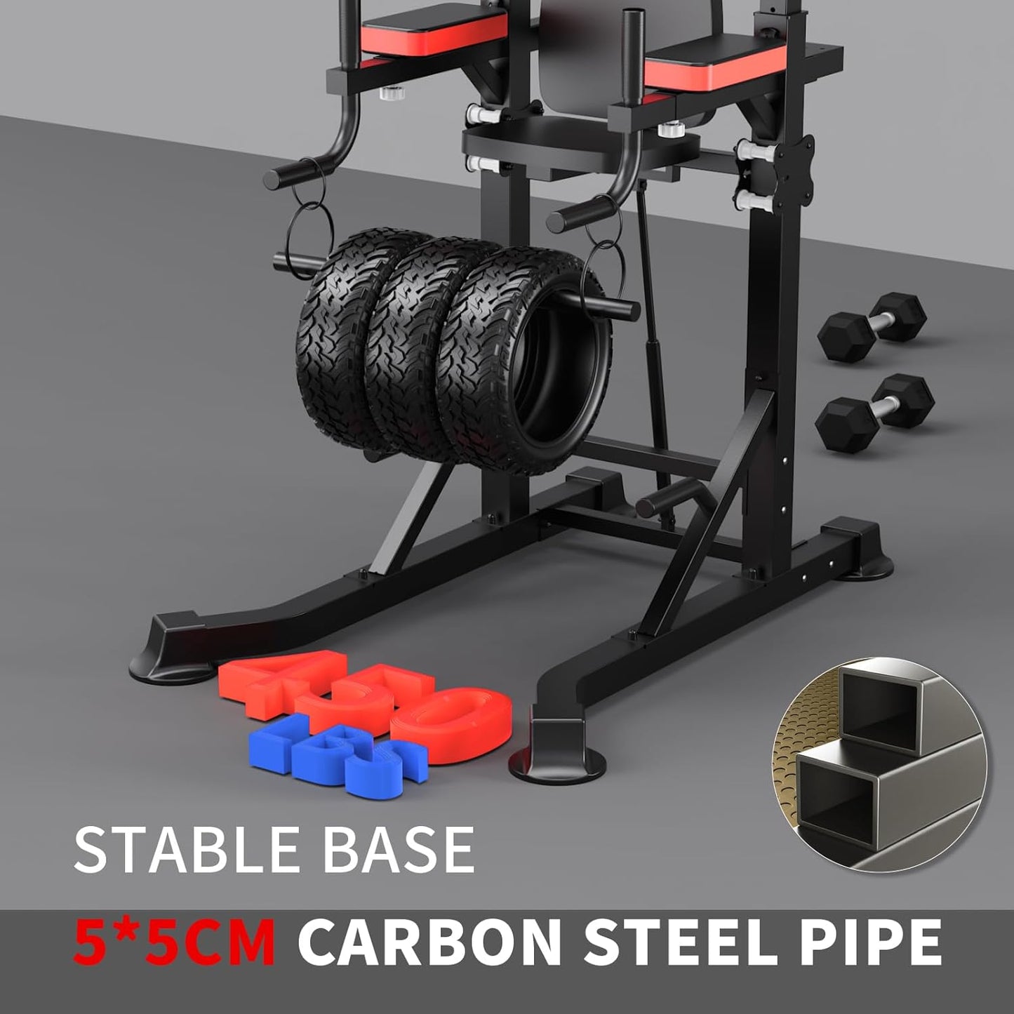 K KiNGKANG Power Tower Dip Station, Multi-Function Assistive Trainer Pull Up for Home Gym Muscle Building and Beginner Exercises,Load 450LBS