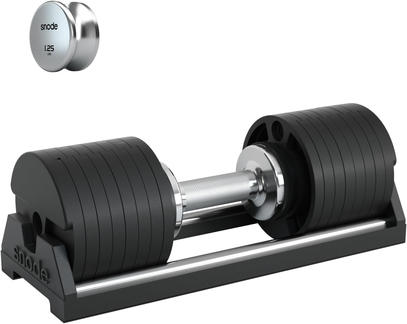 SNODE AD80 Drop Proof 80 lbs Adjustable Dumbbell Set -Adjustable Weights with Cast Iron Plates and Cradle, Knurled Handle, Fast Adjust, Compact Home Gym Equipment for Bench & Press
