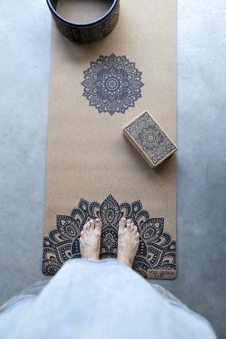 YOGA DESIGN LAB | The Cork Yoga Mat | Eco Luxury | Ideal for Hot Yoga, Power, Bikram, Ashtanga, Sweaty Workouts | Studio Quality | Includes Carrying Strap!
