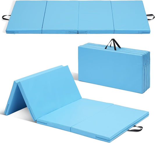 ZENOVA Gymnastics Mat 6'x3'x2''/4'x8'x2'' Exercise Mat Gym Mat for Home Aerobics Workout Foldable Tumbling Mat Children Gifts