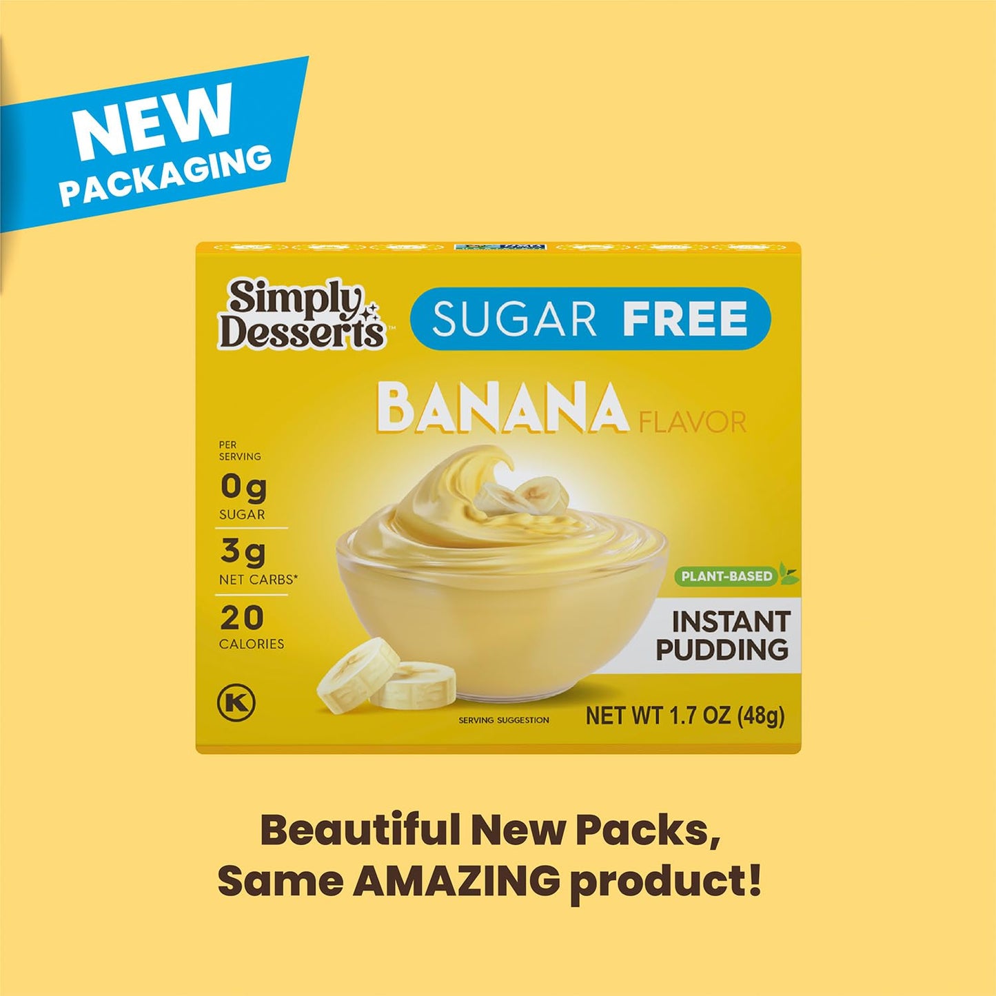 Simply Desserts Vanilla, Strawberry, Banana & Chocolate Instant Pudding, Sugar-Free, Variety 12-Pack – Gluten-Free Dessert, Keto Snacks, Diabetic Friendly & Kosher, 1.7 Oz Ea