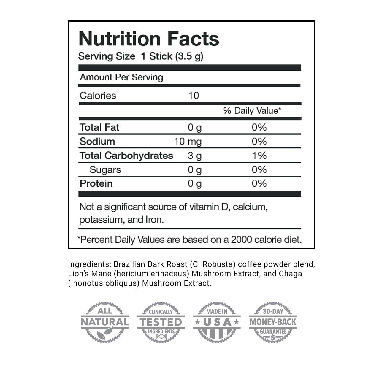 Mushroom Coffee by Javita, Immune & Defend Blend of Chaga, Lion's Mane and Dark Roast Coffee for Morning Boost, Antioxidant Support; Keto-friendly, 4 boxes of 24 (3.5g) Sticks, 96 ct