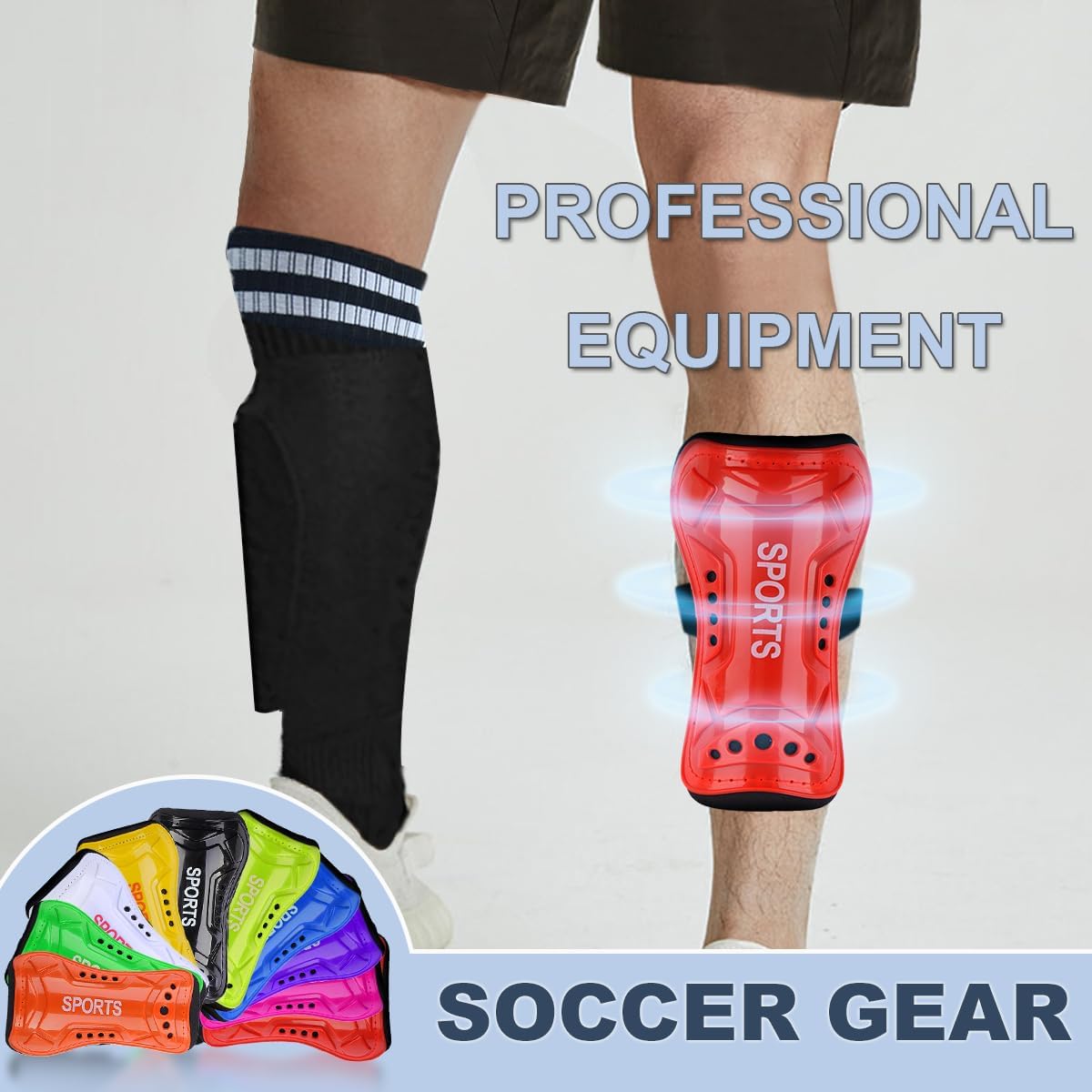 Youth Soccer Shin Guards for Kids Shin Pads Child Calf Protective Gear Protective Soccer Equipment for Boys Girls Children 3-15 Years Old