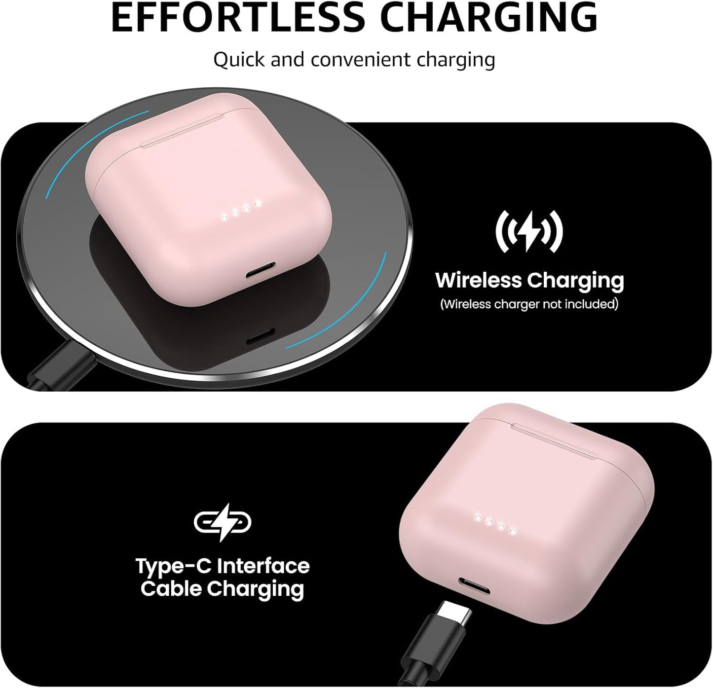 TOZO T6 Wireless Earbuds, IPX8 Waterproof Ear Buds, Stereo Bass Sound Bluetooth 5.3 Headphones in Ear, 50 Hours Playtime Earphones, Wireless Charging Case, Custom 32 EQ via APP