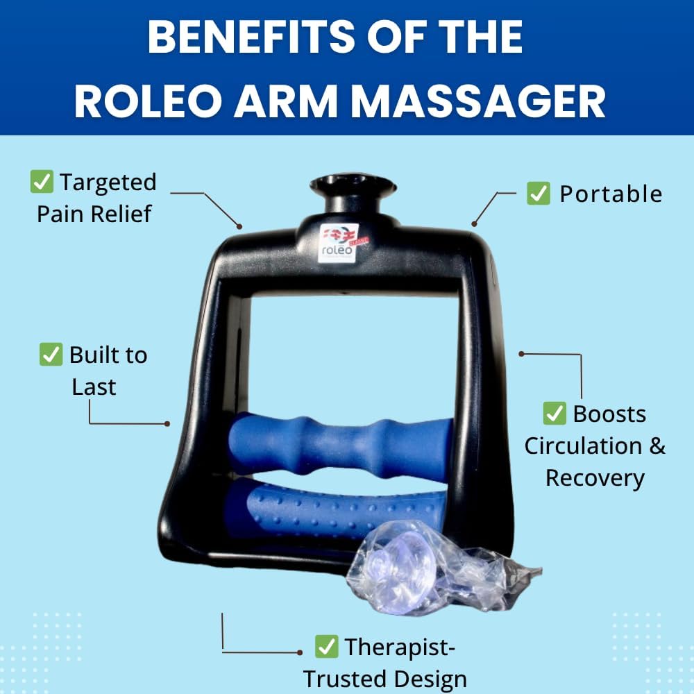 Roleo Arm and Hand Massager; Deep Tissue Forearm, Hand, and Wrist Pain Relief; Arm Roller; Portable. Strong Therapeutic Massage. Invented by a LIC. Massage Therapist. See Our Video. New Sleek Look