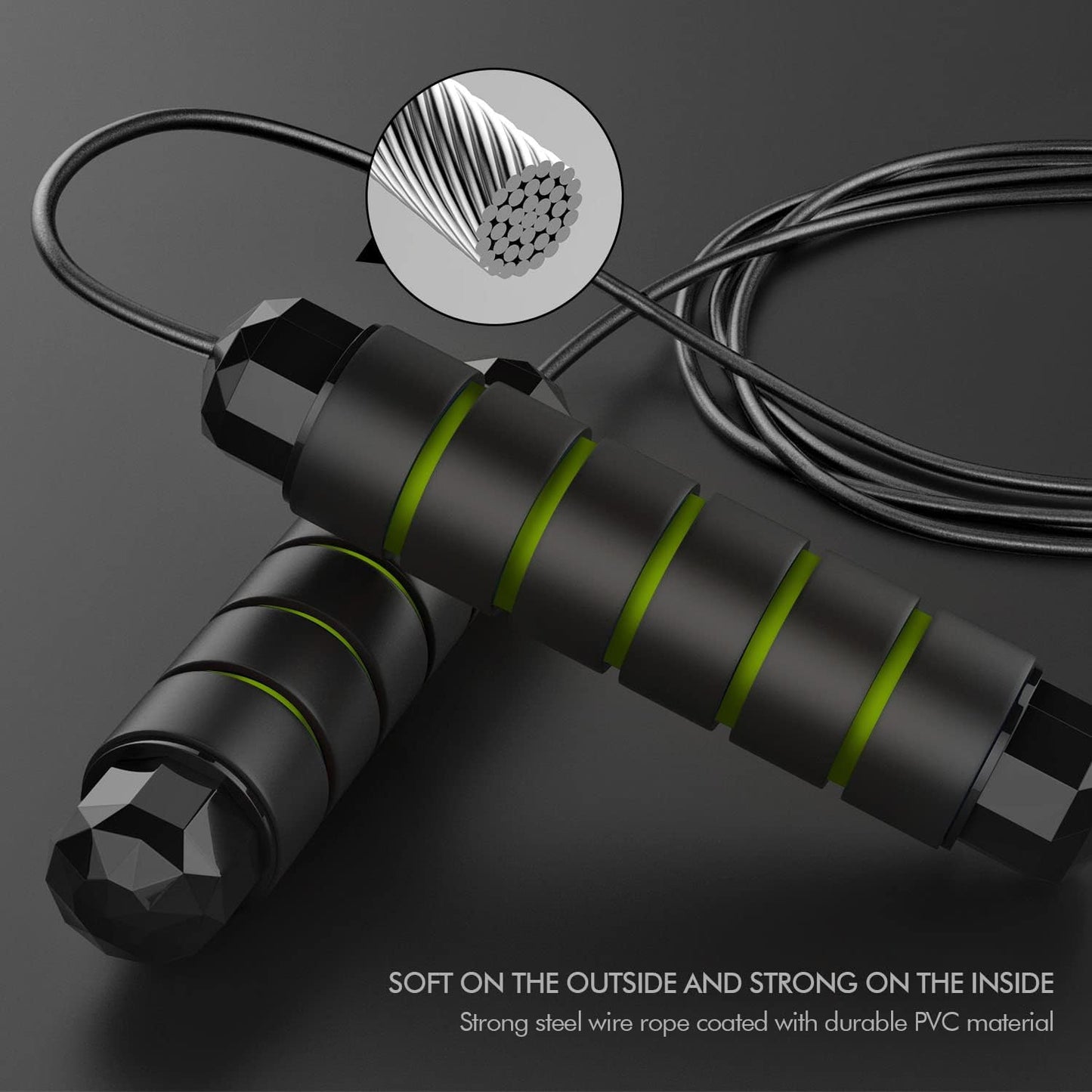 Jump Rope, Tangle-Free Rapid Speed Jumping Rope Cable with Ball Bearings for Women, Men, and Kids, Adjustable Steel Jump Rope Workout with Foam Handles for Fitness, Home Exercise & Slim Body