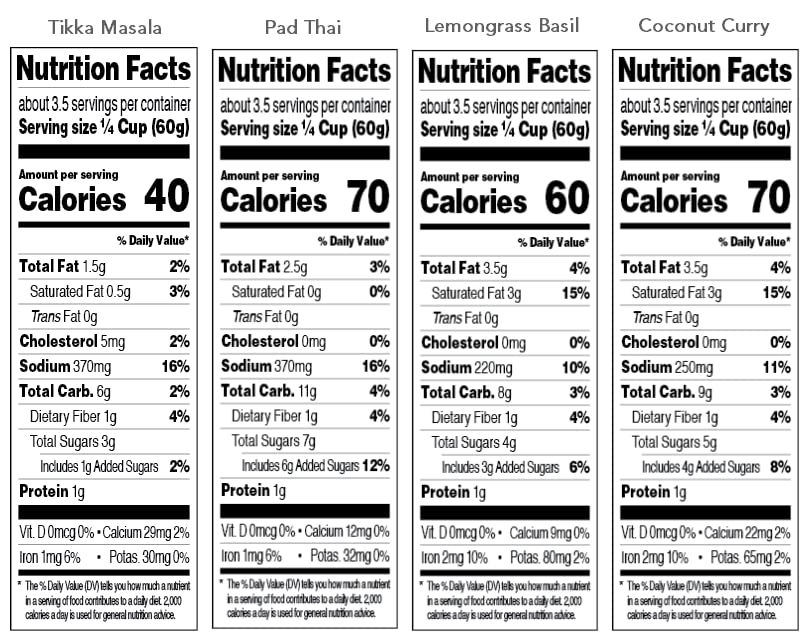 Saffron Road Simmer Sauce Variety Pack | Lemongrass Basil, Coconut Curry, Pad Thai, and Tikka Masala | Vegetarian, Non-GMO, Halal, and Kosher | 7.0oz Pouch | Pack of 4