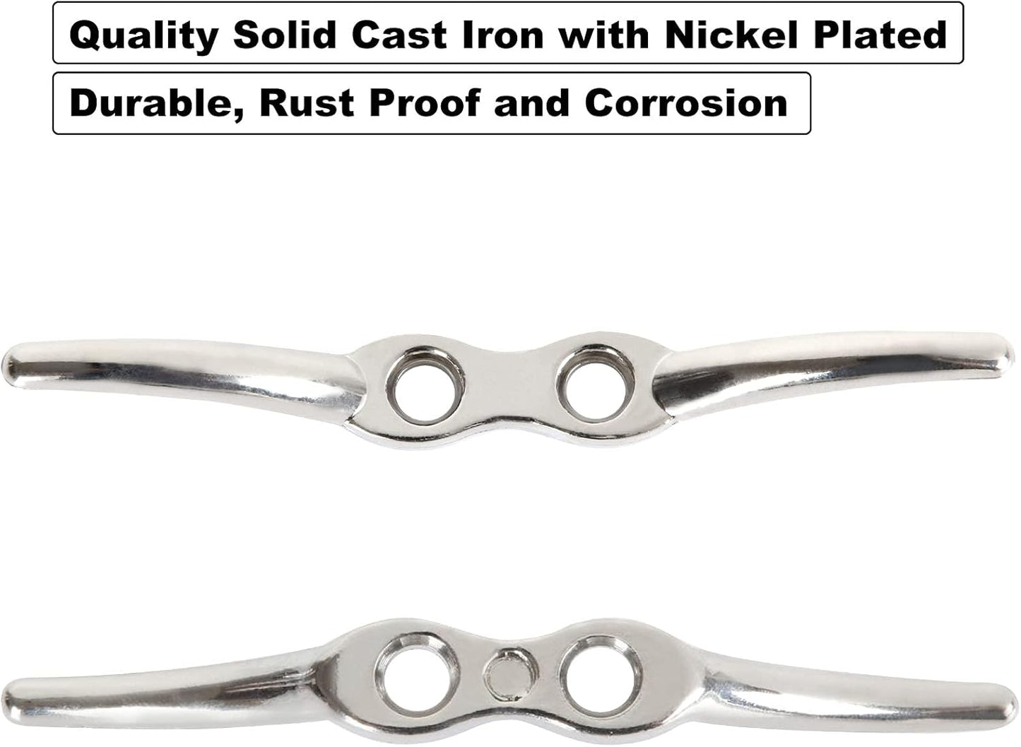 APACALI Metal Rope Cleats Boat Cleat 2 Inch 4 Inch 6 Inch Boat Flagpole Cleat Hook, Boat Deck Dock Cleats with Mounting Screws for Fixed Rope or Home Decor (Blinds Hook Curtains Sun Shade Ropes