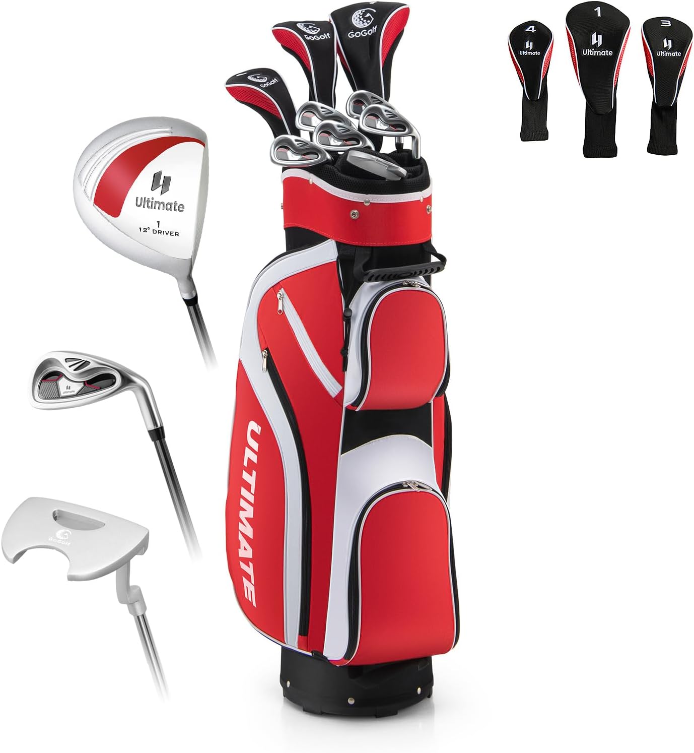 ULTIMATE Women's Complete Golf Club Set, 9/11pcs Right Handed Ladies Golf Clubs Set w/ 460cc Alloy Driver, #3 Fairway Wood, Hybrid, #6/#7/#8/#9/#P Irons & Putter