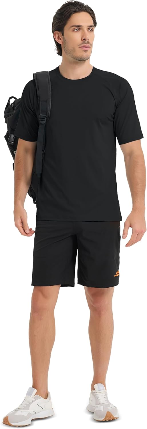 MAGCOMSEN Men's Short Sleeve UPF 50+ Sun Protection Shirts Quick Dry Athletic T-Shirt Hiking Running Swimming Rash Guard