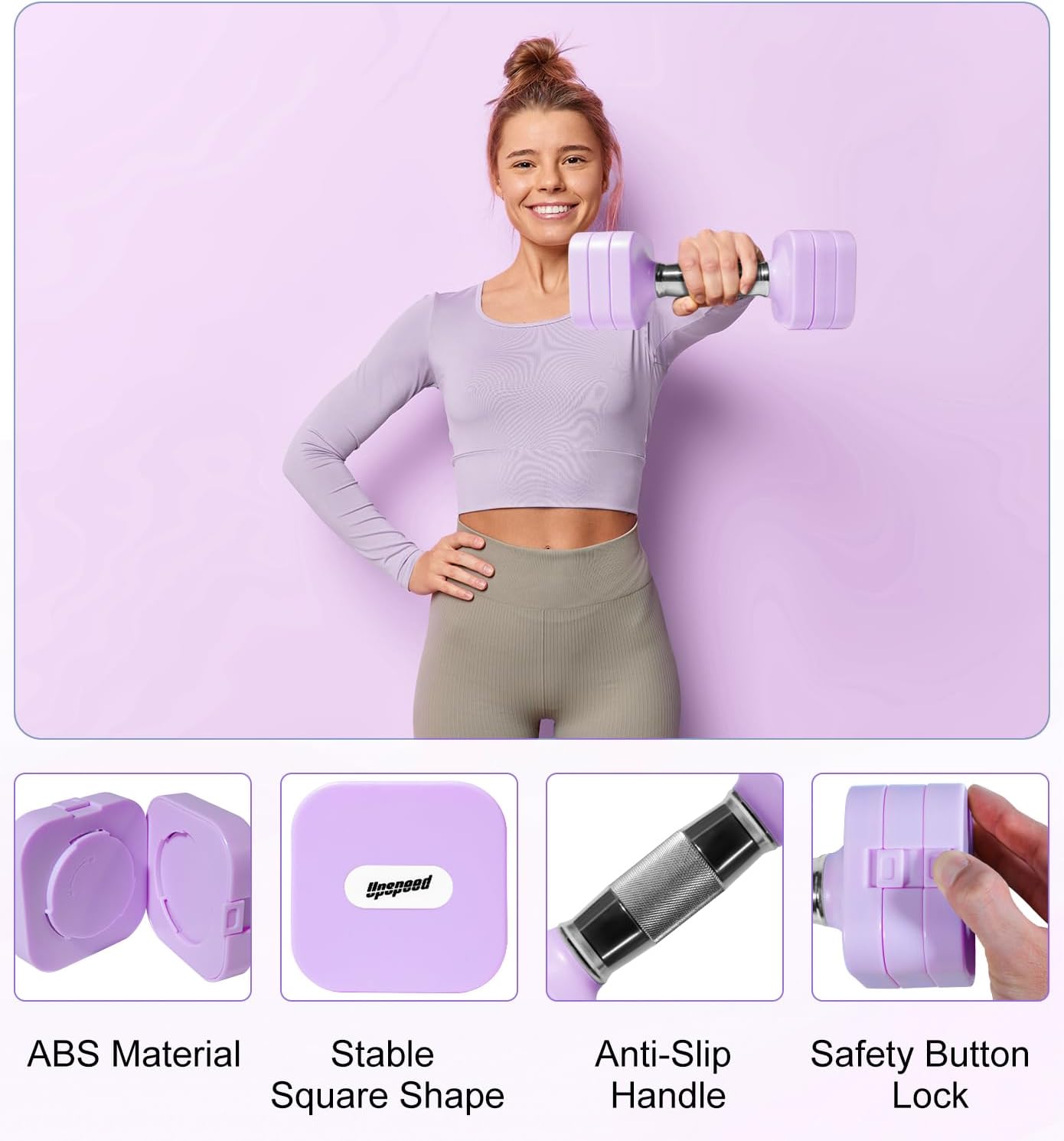 15LB 20LB 40LB 50LB Adjustable Dumbbell Set Free Weights Dumbbells Set for Women Men Hand Weights Sets Adjust Dumbbell Weight Sets for Home Gym Exercise Workout Strength Training Equipments