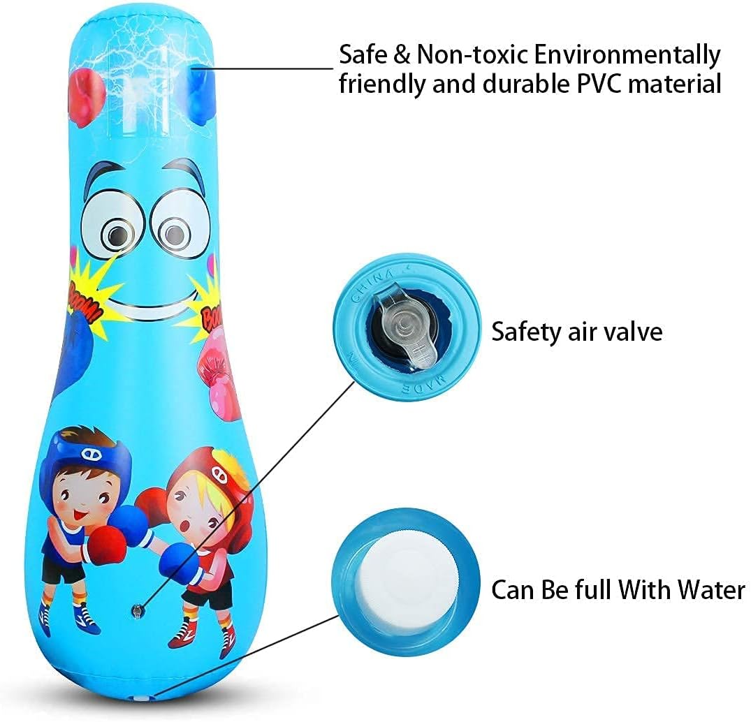 Punching Bag for Kids, Free Standing Boxing Bag for Bounce Back Focus Punching Bag for Practicing Karate, Taekwondo, De-Stress Boxing Bag for Kids.