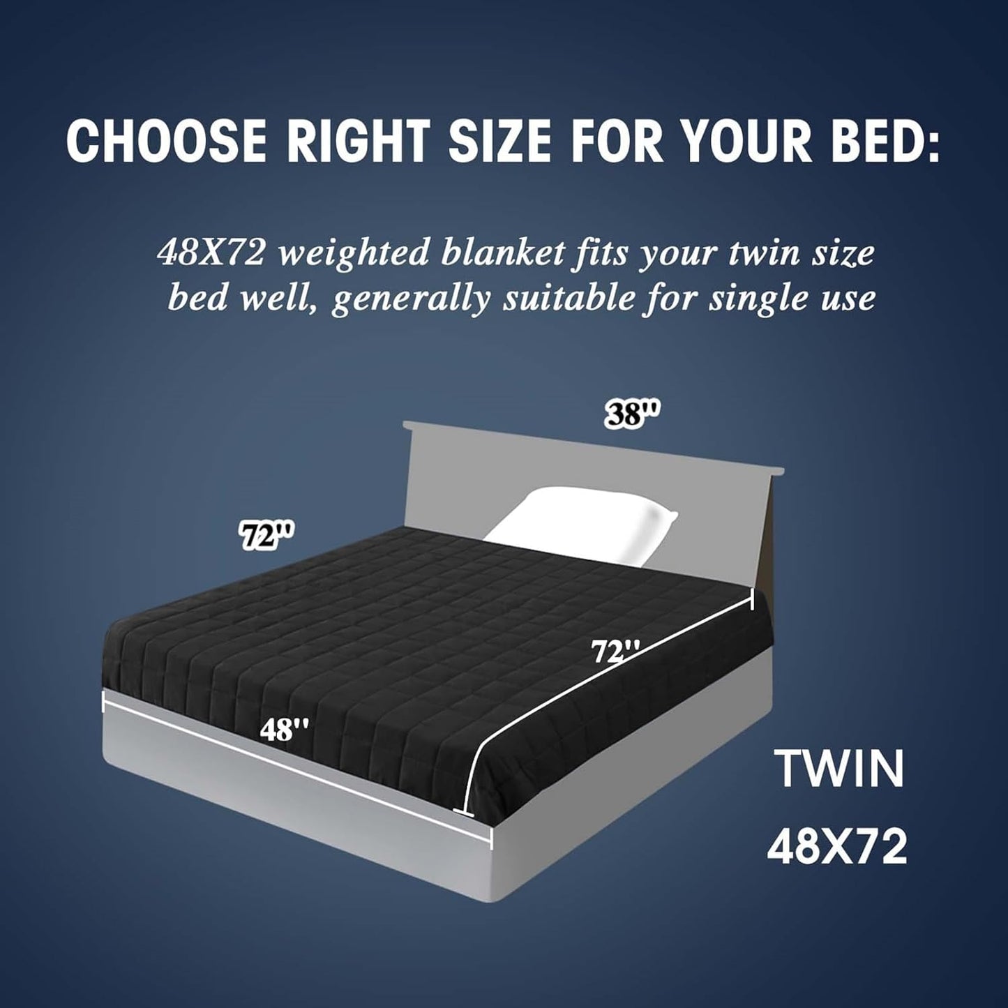 yescool Weighted Blanket for Adults (15 lbs, 48" x 72", Black) Cooling Heavy Blanket for Sleeping Perfect for 160-180 lbs, Twin Size Breathable Blanket with Premium Glass Bead, Machine Washable