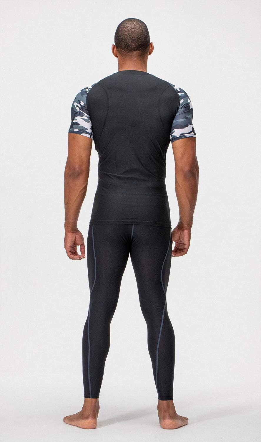 DEVOPS 3 Pack Men's Cool Dry Short Sleeve Compression Shirts, Sports Baselayer T-Shirts Tops, Athletic Workout Shirt