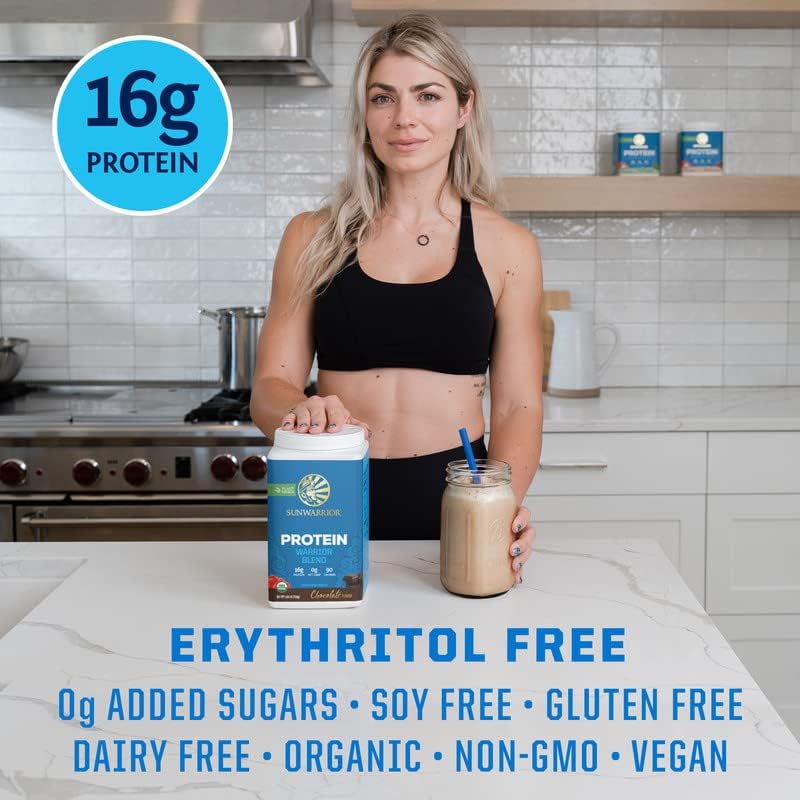 Organic Plant Based Protein Powder | Vegan Organic Protein Powder Chocolate Flavored with BCAA Amino Acids & Hemp Seed Pea Blend | Non-GMO Soy Dairy Filler & Gluten Free (Chocolate, 30 Servings)