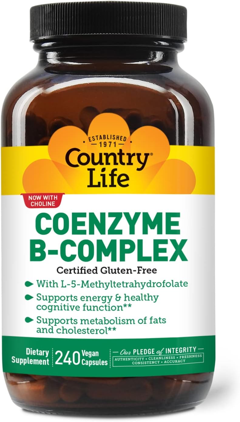 Country Life, Coenzyme B-Complex Vitamin, Support Energy and Metabolism, Daily Supplement, 240 ct