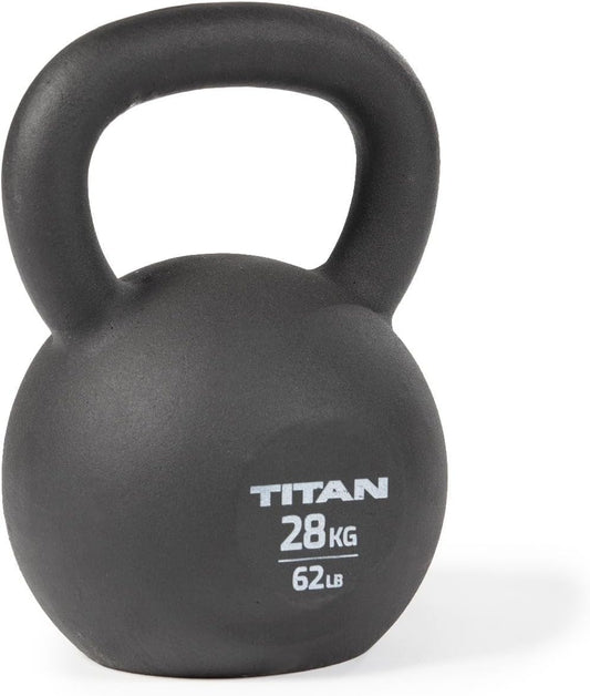 Titan Fitness Cast Iron Kettlebell, Single Piece Casting, KG and LB Markings, Full Body Workout