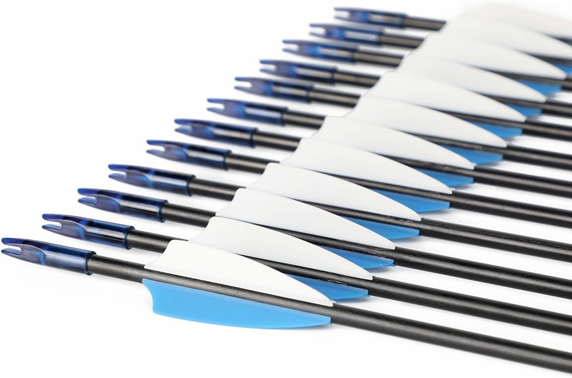 LWANO 28" Fiberglass Arrows - Archery Practice Target Arrows with Blunt Tips Durable Shaft for Youth Kids Children Beginners on Recurve&Long Bows(Pack of 12)