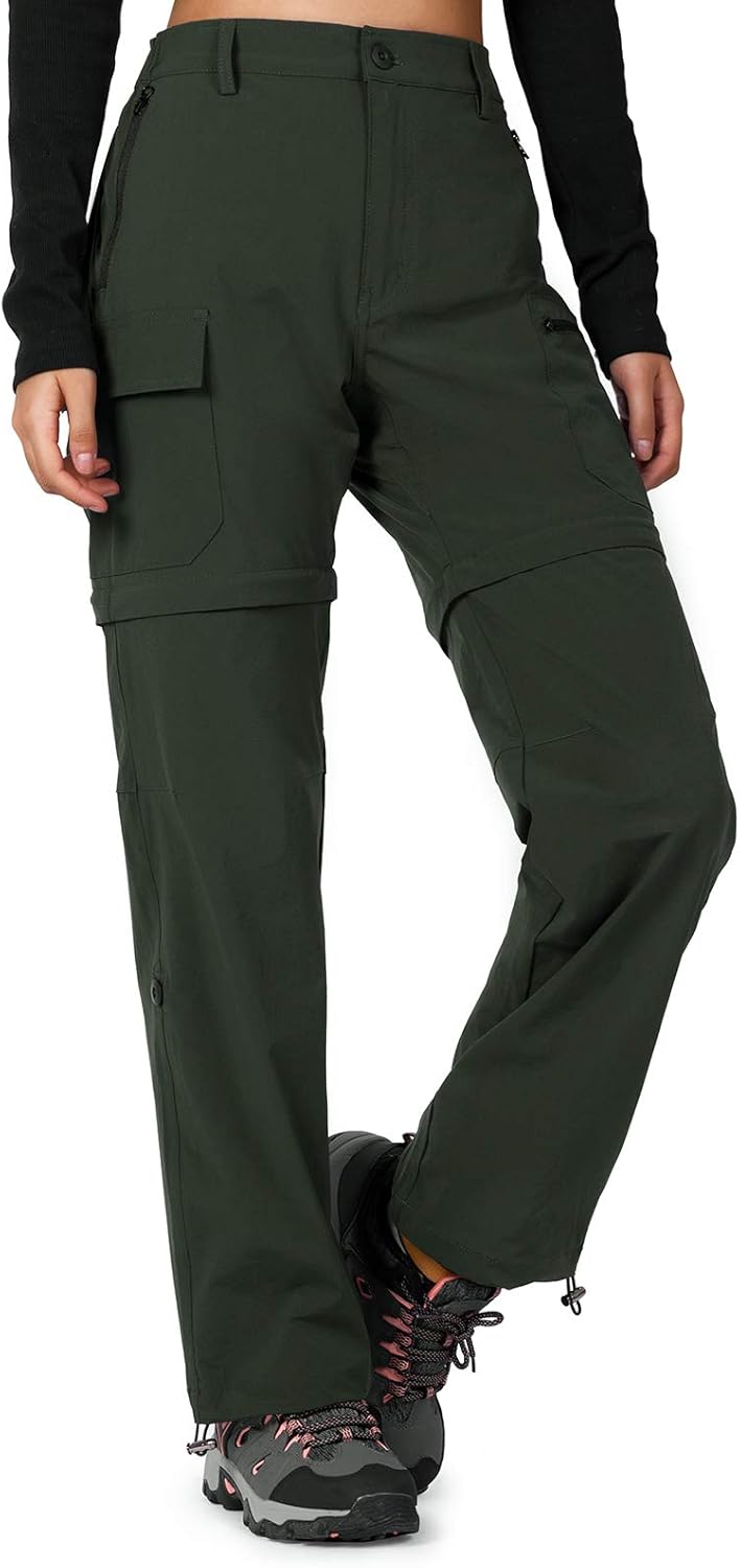 Cycorld Women's-Hiking-Pants-Convertible Quick-Dry-Stretch-Lightweight Zip-Off Outdoor Pants with 5 Deep Pockets