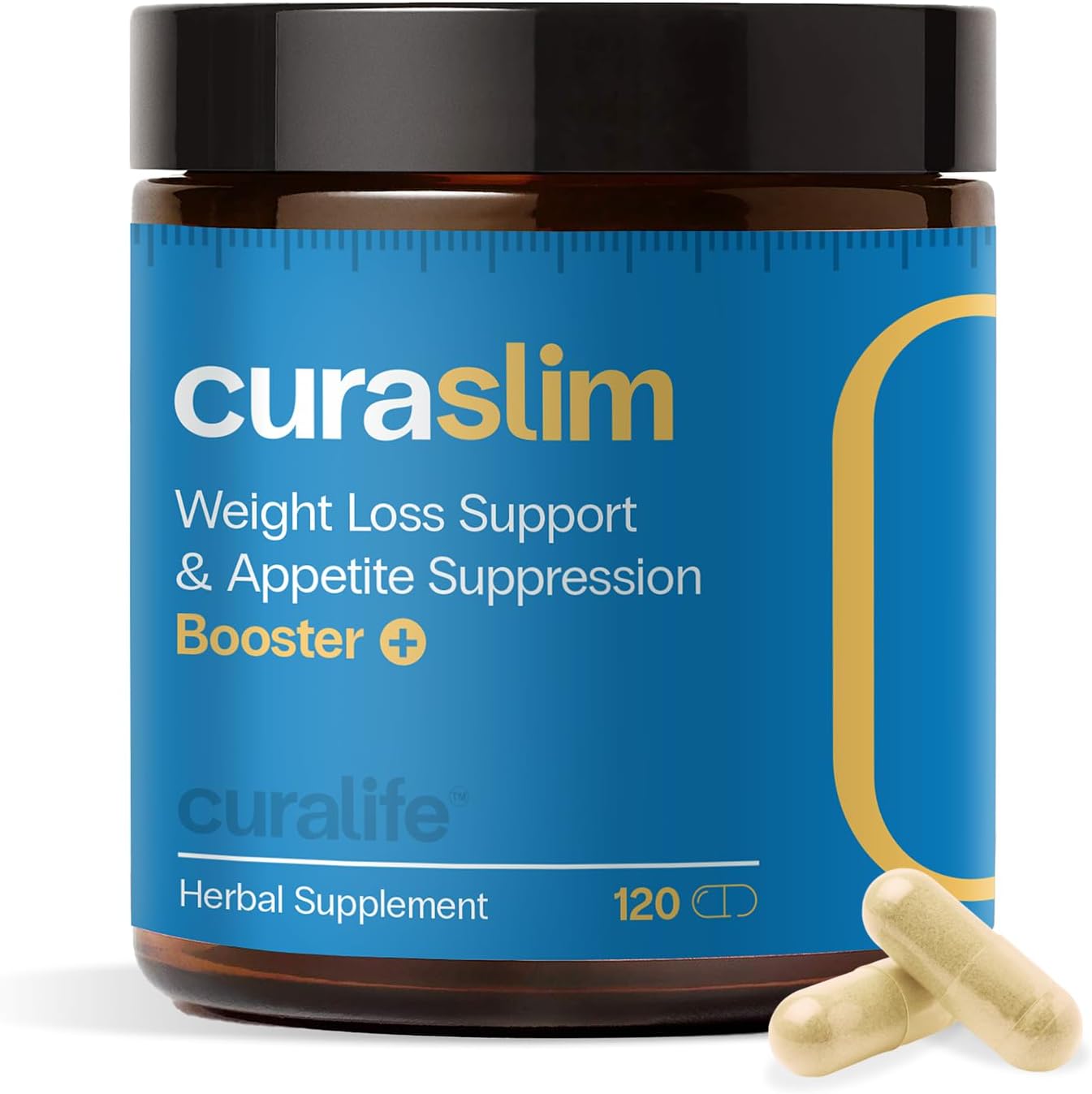 Curaslim Weight Loss Supplement | 10 Natural Ingredients, Berberine, 5HTP, L-Glutamine, Saffron | Appetite Suppressant, Support Energy, Metabolism & Sleep | 120 Capsules