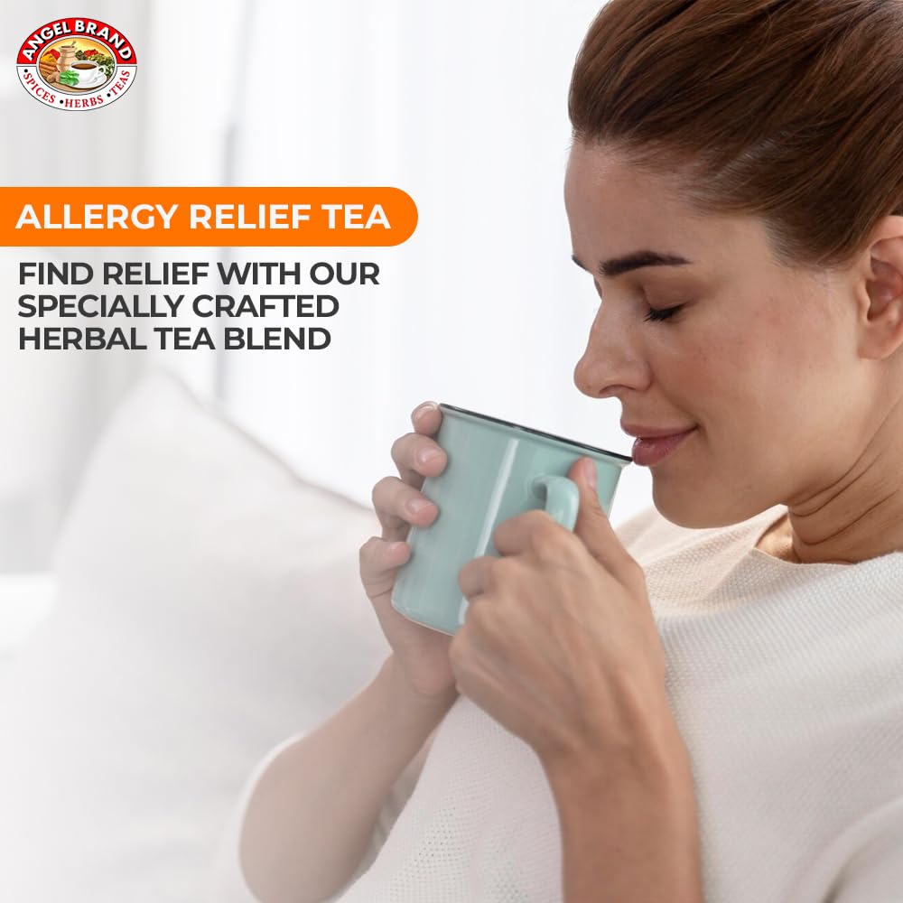 Angel Brand Allergy Relief Tea – Herbal Tea, 25 Tea Bags – Tea for Allergy Care, Cough Relief &