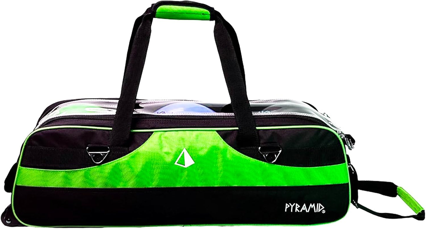 Pyramid Path Slim Triple Tote Roller Bowling Bag (No Shoe Pocket) With Large Side Accessory Pockets - Lightweight and Designed for Travel
