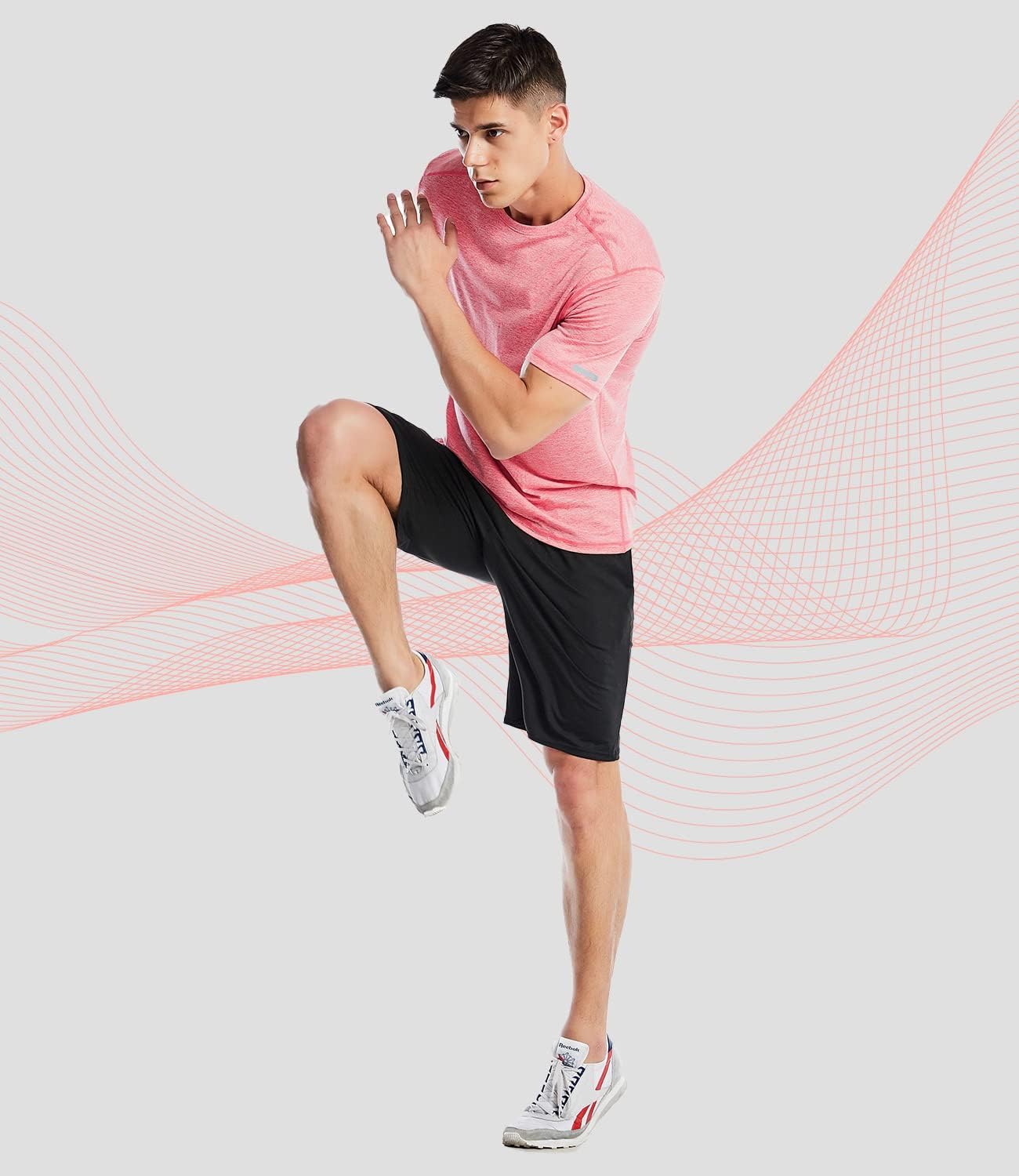 Zengjo Athletic Shirts for Men Short Sleeve Quick Dry Workout Running Gym Sport Exercise Tee Moisture Wicking