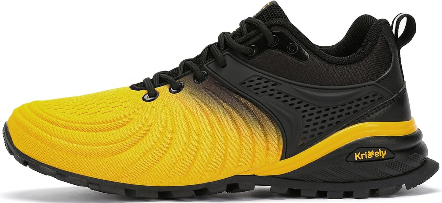 Kricely Men's Walking Shoes Breathable Lightweight Fashion Sneakers Non Slip Sport Gym Jogging Trail Running Shoes