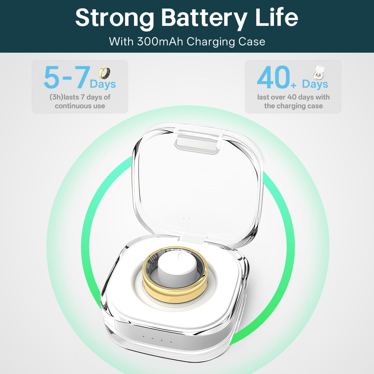 Smart Rings for Women Men,Fitness Tracker Ring,Heart Rate,Blood Oxygen,Blood Pressure,Step Tracker,Sleep Monitoring,No Subscription Fee,IP68 Waterproof Smart Ring for iPhone&Android(Gold 7)